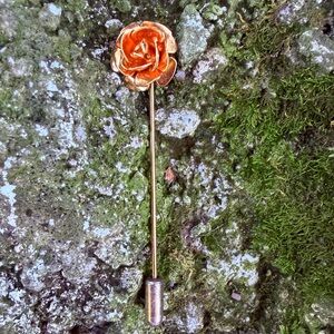 Vintage Gold Rose Lapel Pin